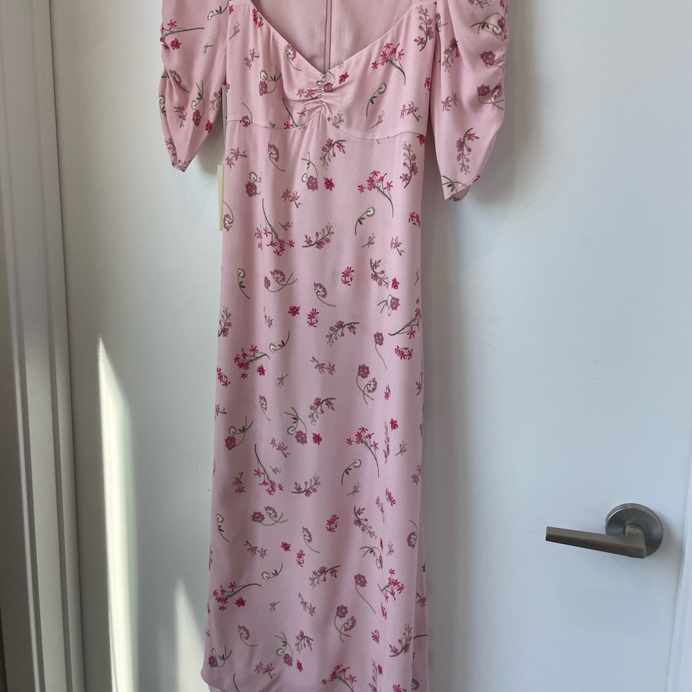 Floral Print short sleeve Square Dress Aritizia size 00 - Picture 2 of 7